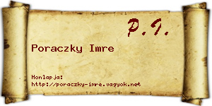 Poraczky Imre névjegykártya