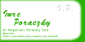 imre poraczky business card